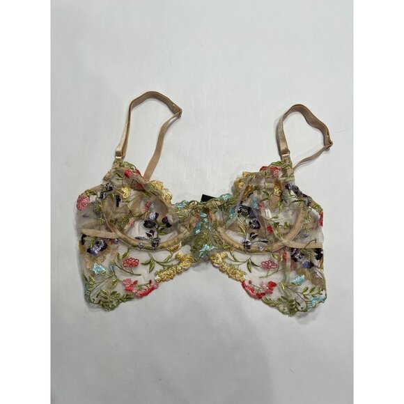 Gooseberry Intimates Wildflower Longline Floral Bra in Floral - Picture 2 of 6